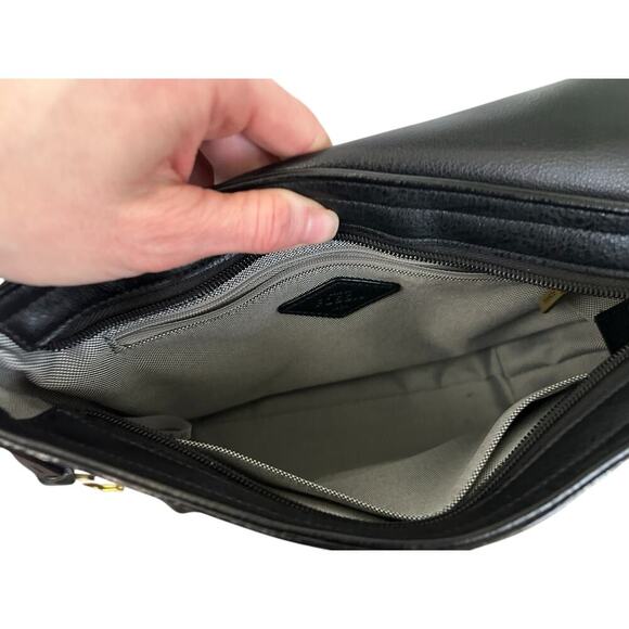 Fossil Maya Black Pebble Leather Small Flap Crossbody Bag Adjustable Strap Purse - Picture 10 of 16